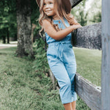 Ari Button Front Denim Jumpsuit - Light Wash