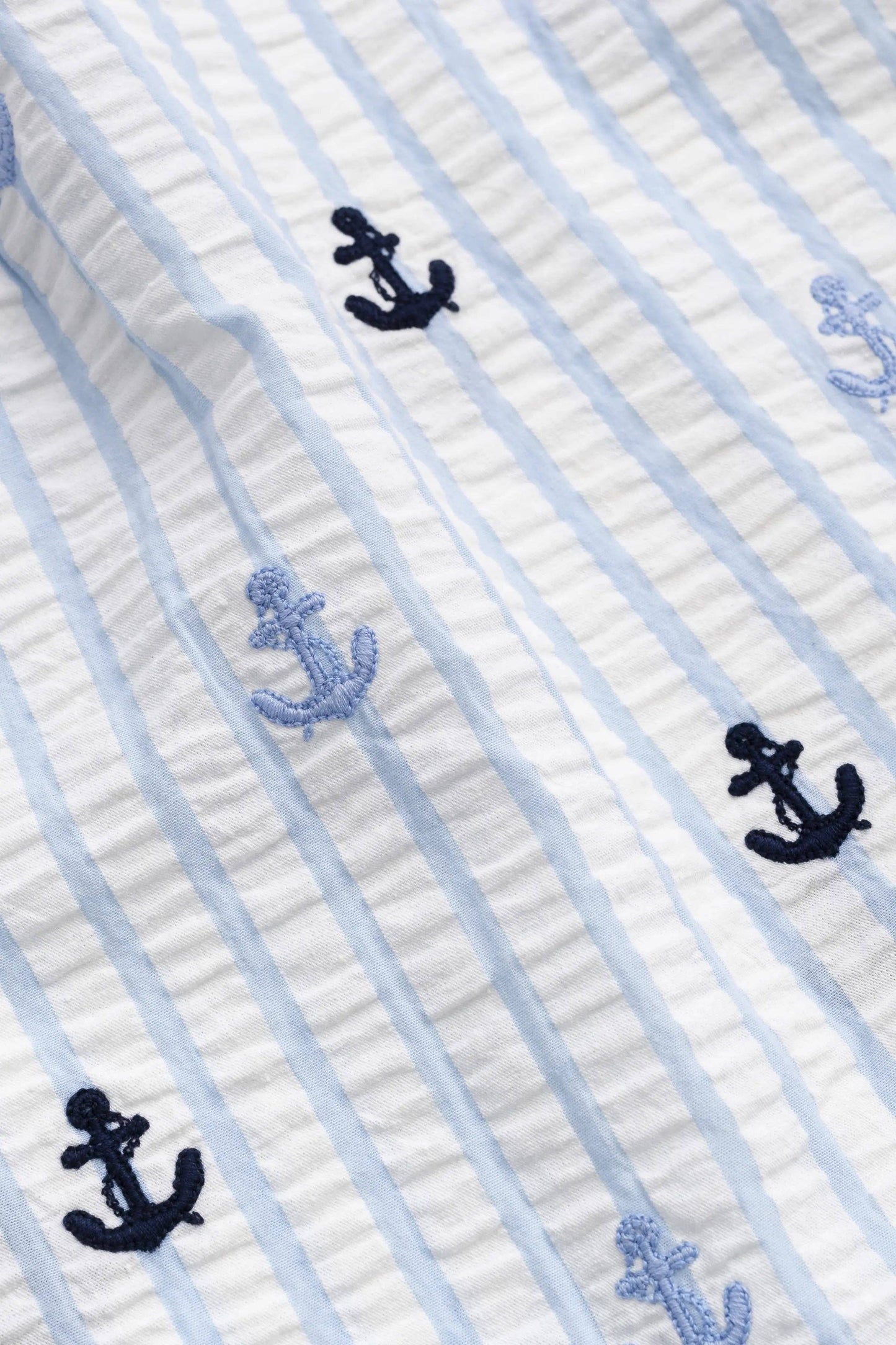 Kids Short Sleeve Oxford Shirt | Nautical Anchors