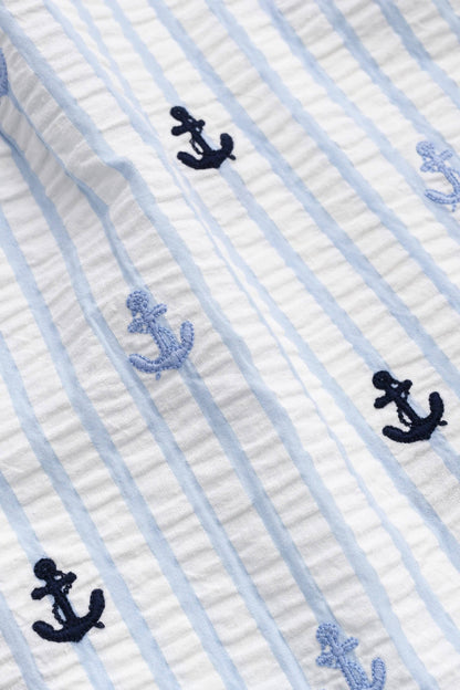 Kids Short Sleeve Oxford Shirt | Nautical Anchors