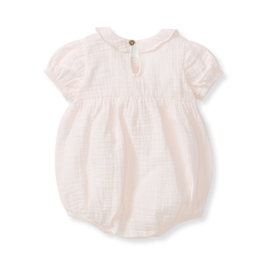 Baby Girl Muslin Collar Bubble Romper