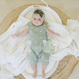 Organic Cotton Sleeveless Romper - Freshwater Snail