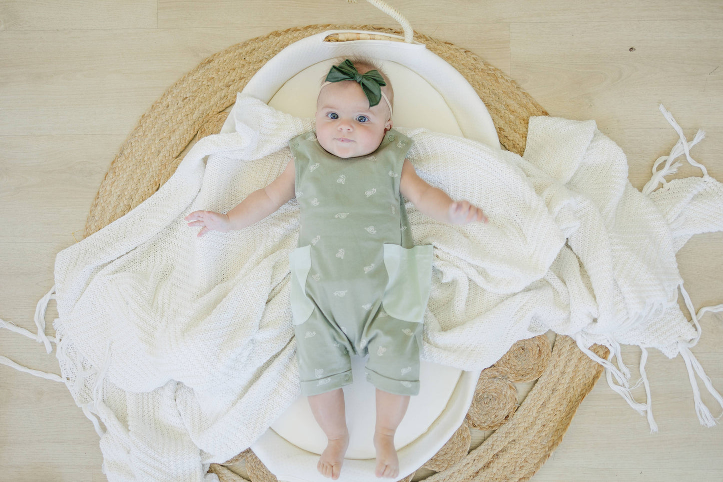 Organic Cotton Sleeveless Romper - Freshwater Snail