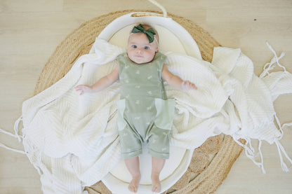Organic Cotton Sleeveless Romper - Freshwater Snail