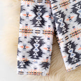 White & gray aztec pull over