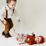 Boy's Matching Brown Suspenders