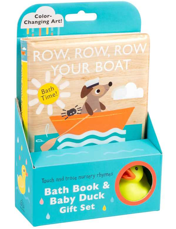 Touch and Trace Nursery Rhymes: Row, Row, Row Your Boat Bath Book & Baby Duck Gift Set by Editors of Silver Dolphin Books