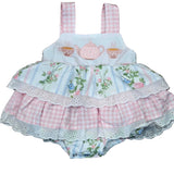 Tea Time Vintage Inspired Lace Trim Romper & Dress