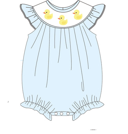 Rubber Duckie Flutter-Sleeve Romper