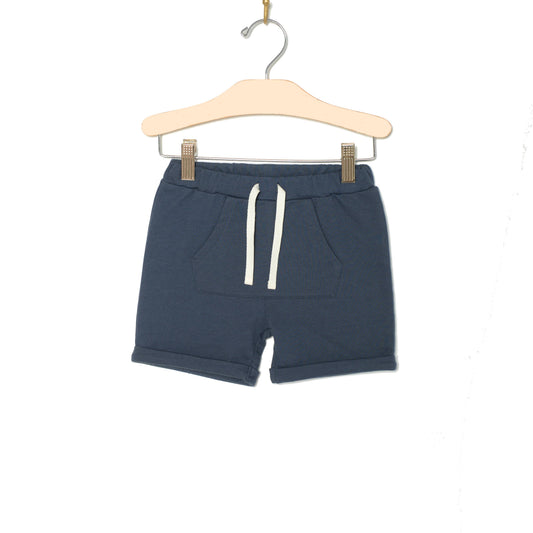 Boy Spring & Summer Kangaroo Pocket Short- Indigo