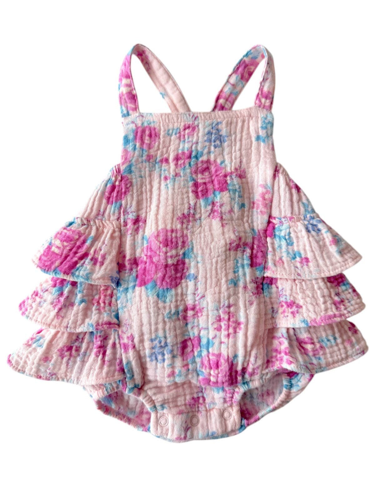Muslin Ruffle Sunsuit- Garden Secrets