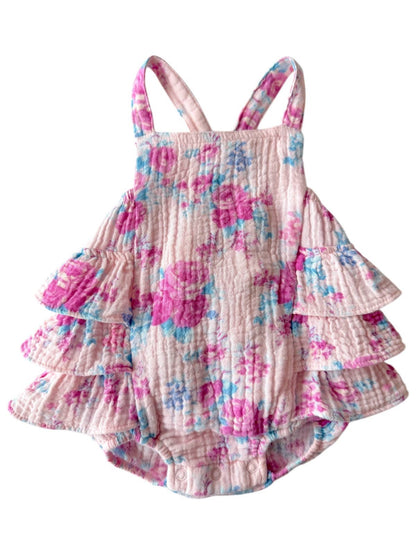 Muslin Ruffle Sunsuit- Garden Secrets