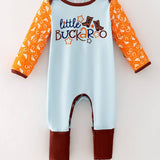 Little Buckaroo western printed baby romper
