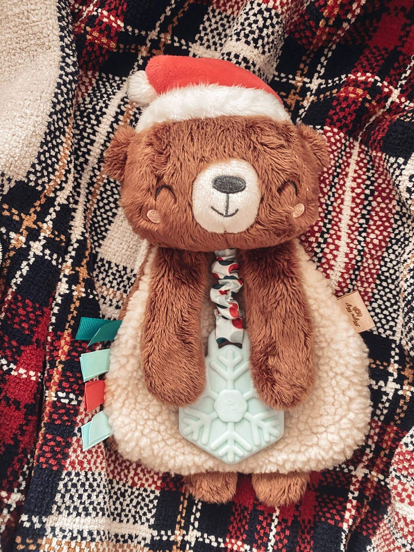 Holiday Itzy Lovey™ Plush + Teether Toy: Bear - Evvie Bean's Baby Boutique