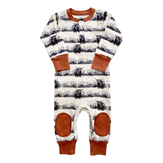 Organic Cotton Crawler - Highland Cow