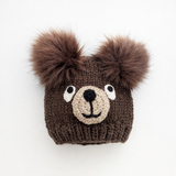 Brown Bear Knit Beanie Hat for Babies, Toddlers & Kids