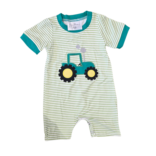 Tractor Embroidery Romper