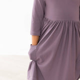 Vintage Violet 3/4 Pocket Twirl Dress