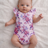 Ruffle Sleeve Bodysuit, Violet Rose