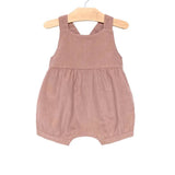 Mauve Cord Shortie Gathered Romper | Cotton | Baby Girl 0-24