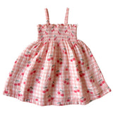 Gingham Cherries / Muslin Smocked Tube Dress