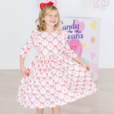 Lovebug 3/4 Sleeve Ruffle Twirl Dress
