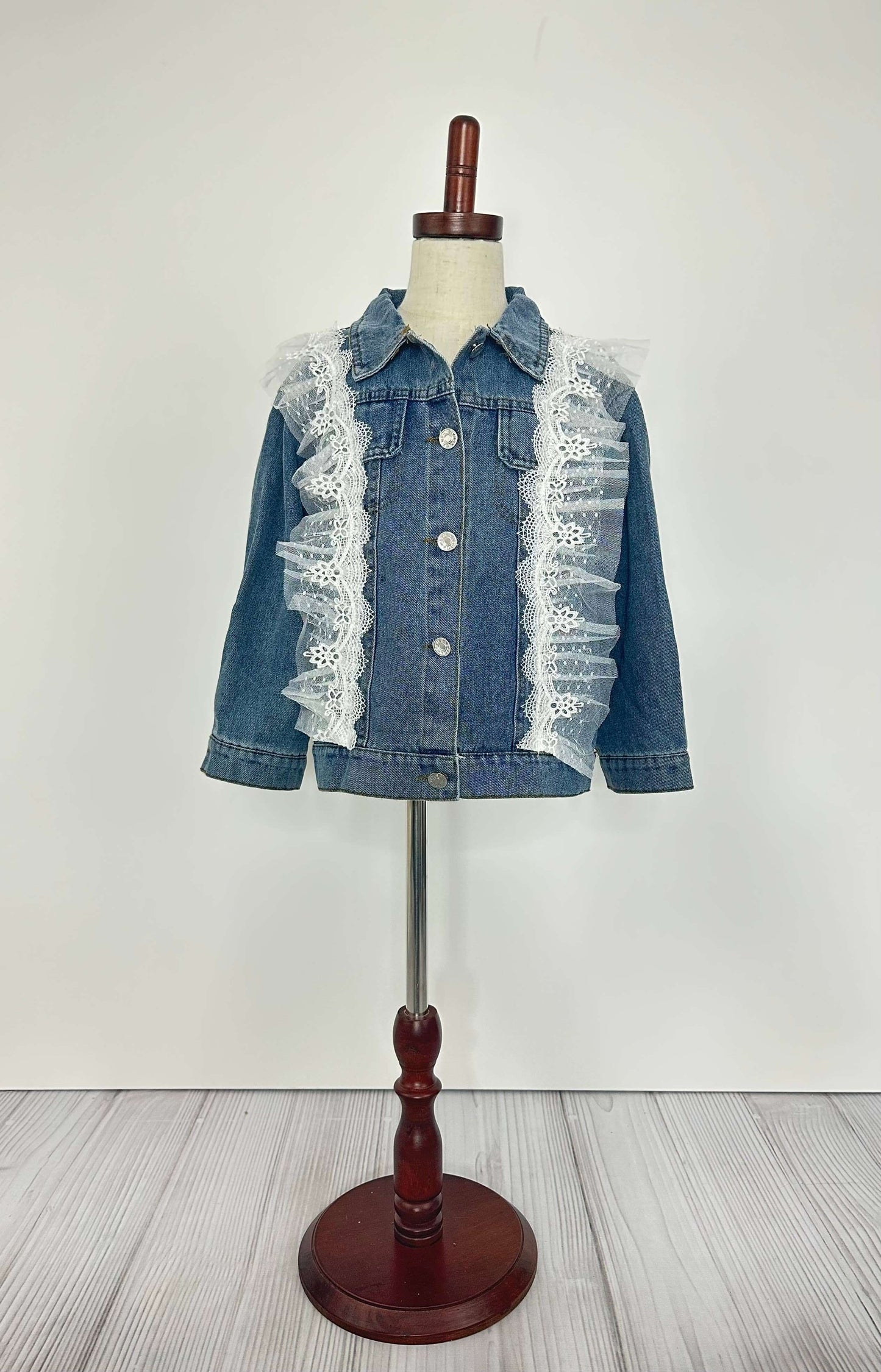 Lace Trim Jean Jacket