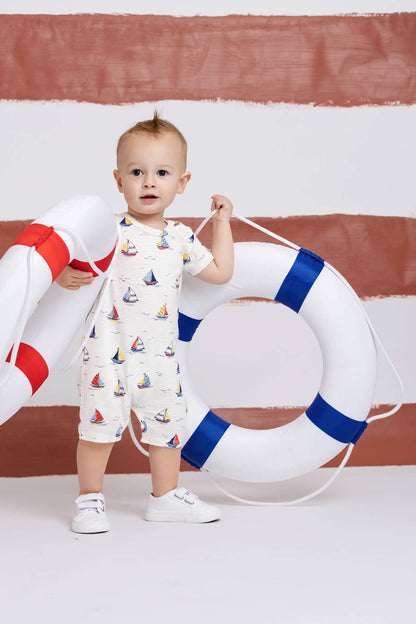 Baby Slub Shorty Romper | Little Skippers