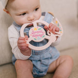 Silicone Teether Ring with Detachable Clip Sweet Daisy