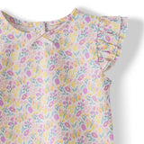 Toddler Girls’ Floral Ruffle Sleeve Top & Lace Trim Shorts Set