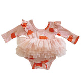 Pumpkin Mug Pink / Organic Long Sleeve Tutu Bodysuit