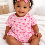 Pink Bows / Organic Pointelle T-Shirt Bubble