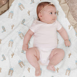 Reversible Baby Blanket Howdy Partner Blue