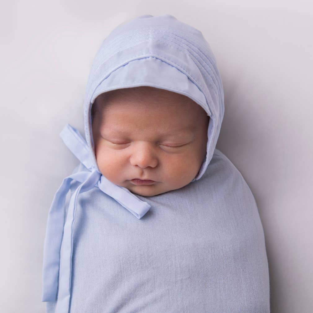 Boys Solid Blue Bonnet Baby