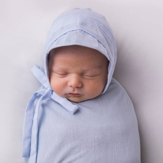 Boys Solid Blue Bonnet Baby