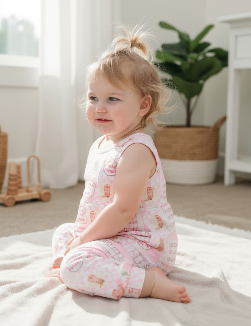 Little Cowgirl Patchwork Romper