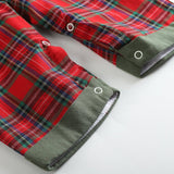 Red Plaid Truck & Tree Smocked Overalls