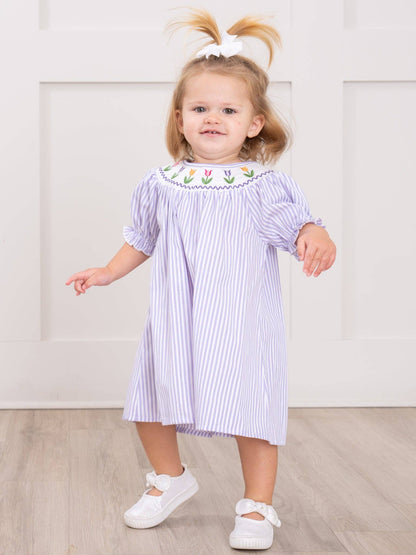 Tulip Smocked Striped Dress