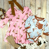 Cowboy Boots Infant Romper: Fall 2025 Western Baby Clothes