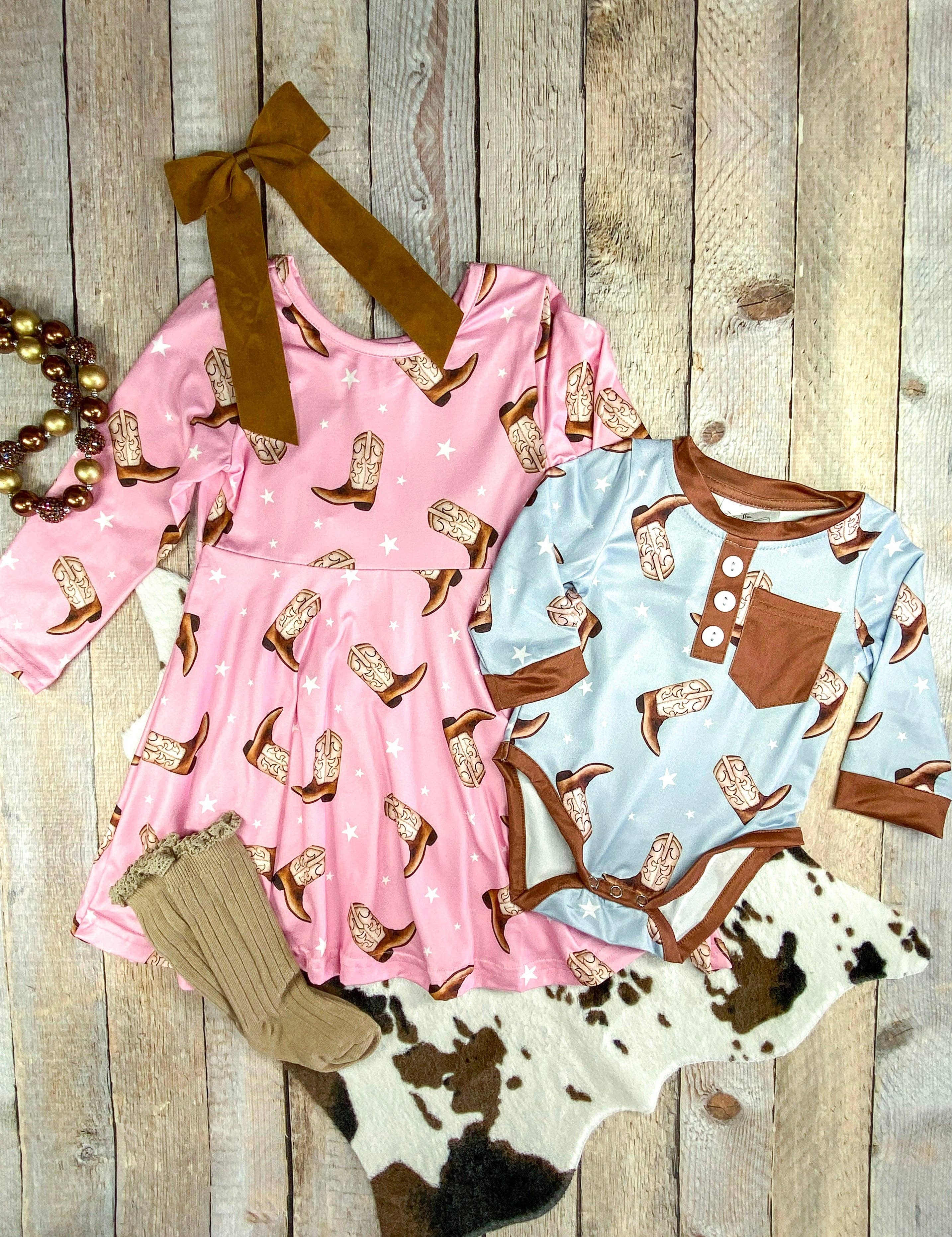 Cowboy Boots Infant Romper: Fall 2025 Western Baby Clothes