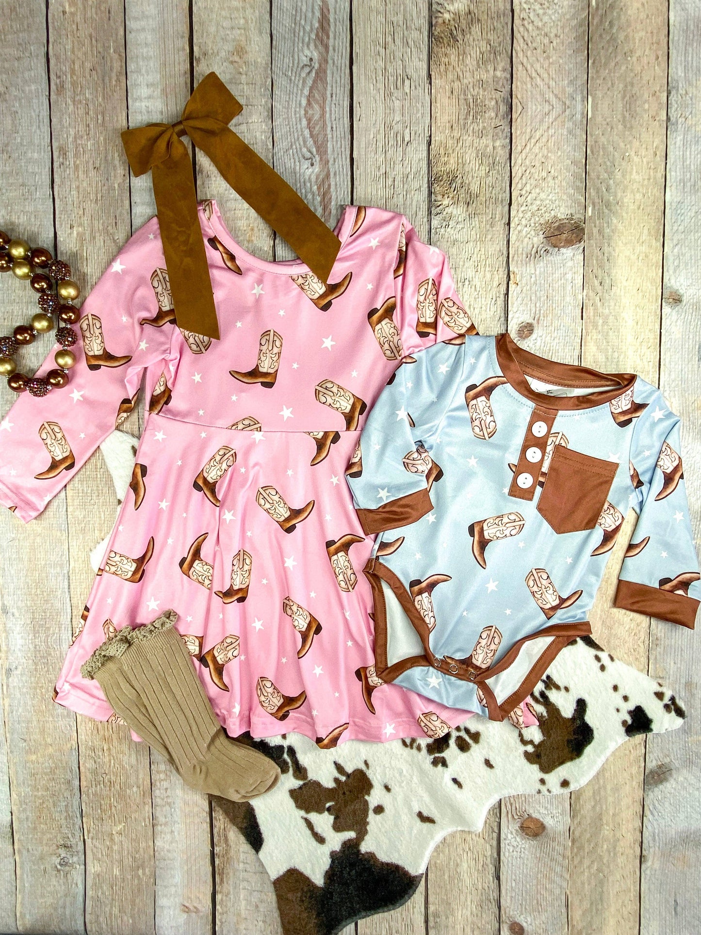Cowboy Boots Infant Romper: Fall 2025 Western Baby Clothes