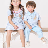 Picnic Hop Embroidered Cotton Outfit