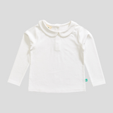 Full Sleeve Peter Pan Pinafore Dress for Toddler Girls - Red