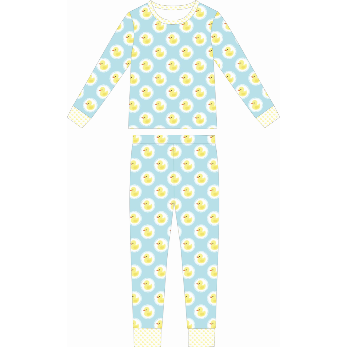 Rubber Duckie Two Piece Bamboo Sleeper Set