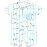 Fishing Lure Stripe Bamboo & Cotton Boys Set