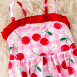 Cherry & Gingham Romper