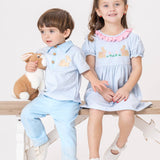 Picnic Hop Embroidered Cotton Outfit
