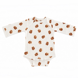Teddy Bear / Organic Pointelle Long Sleeve Bodysuit