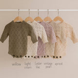 Lacy Vintage Pearl Romper + Bonnet