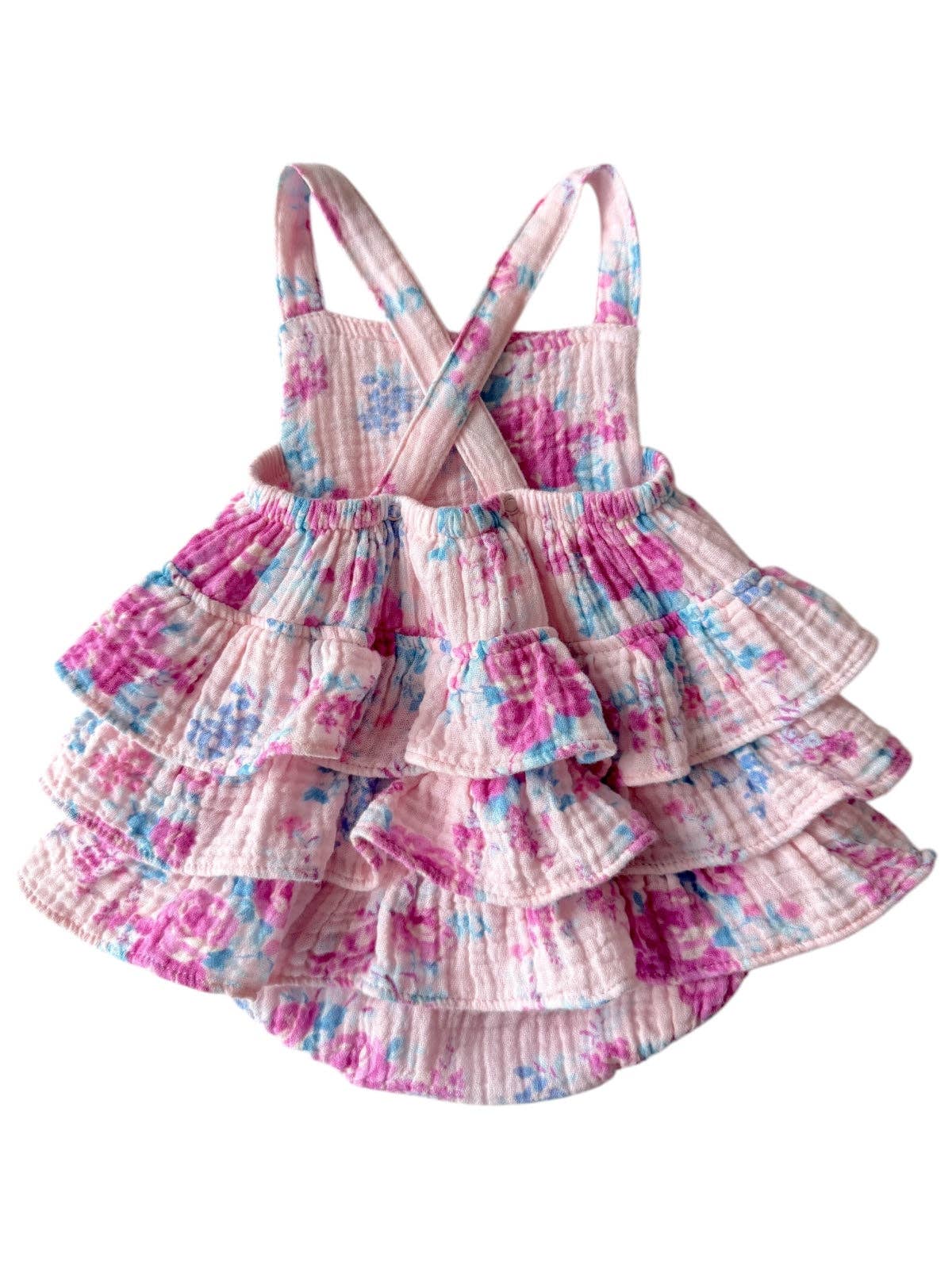 Muslin Ruffle Sunsuit- Garden Secrets