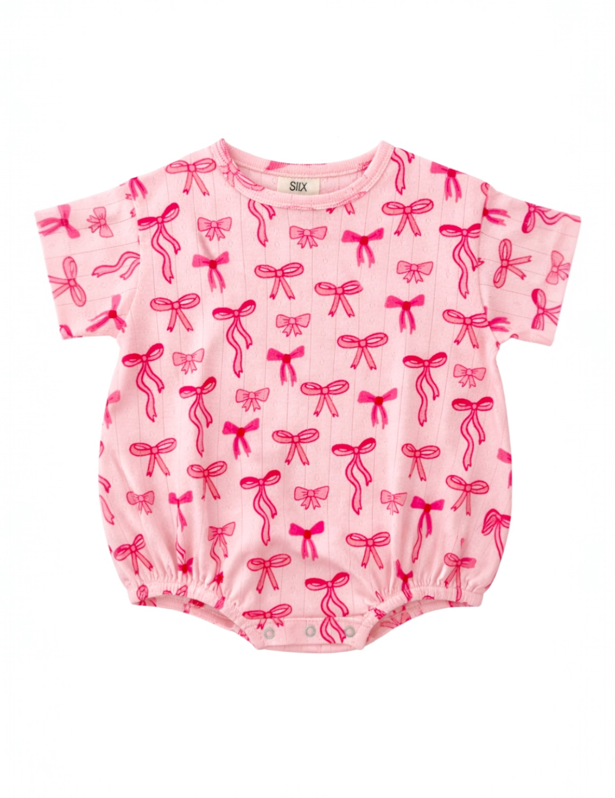 Pink Bows / Organic Pointelle T-Shirt Bubble
